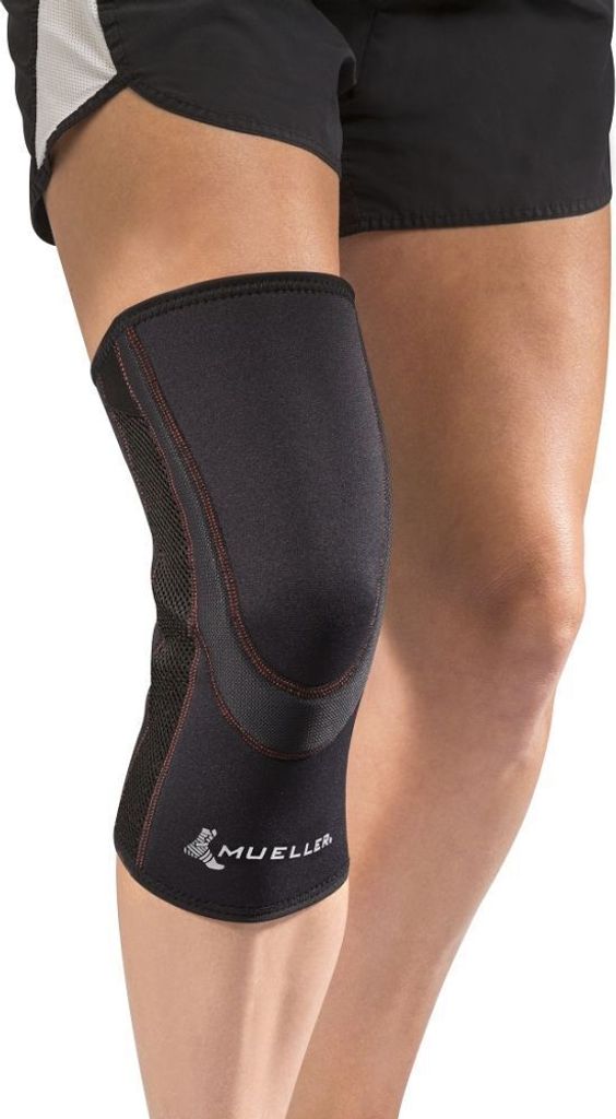 MUELLER Kniebandage ohne Patellaöffnung, atmungsaktiv, schwarz - L -- 1 Stck