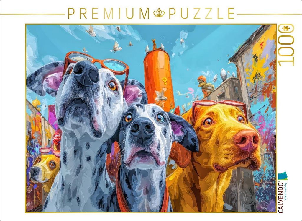CALVENDO Puzzle Bunte Stadt | 1000 Teile Lege-Größe 64x48cm Foto-Puzzle für glückliche Stunden