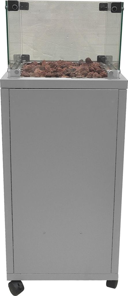 Heizstrahler Gasheizstrahler Terrasse Terrassenfeuer Heizpilz 8kW mit Rollen,Farbe:anthrazit