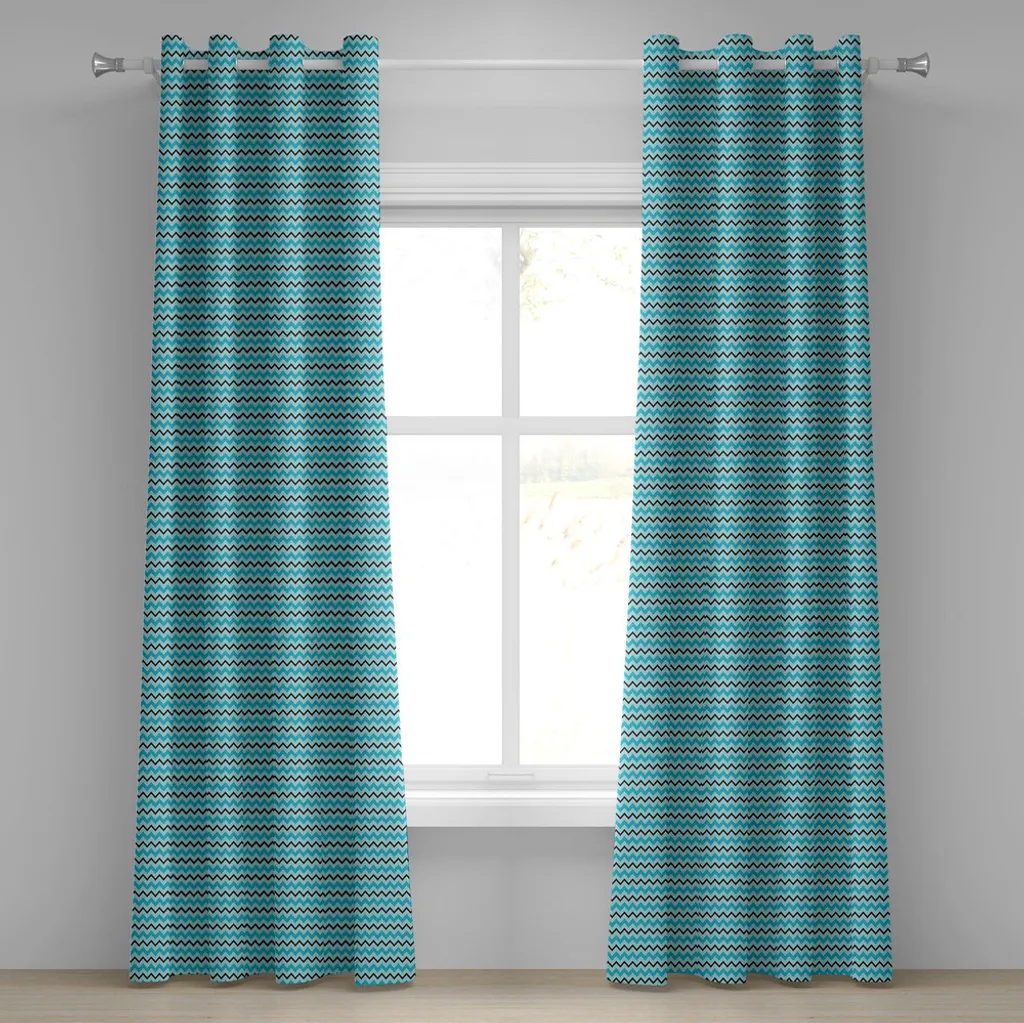 Rideau à œillets Seafoam ABAKUHAUS motif chevrons 280x175 cm noir