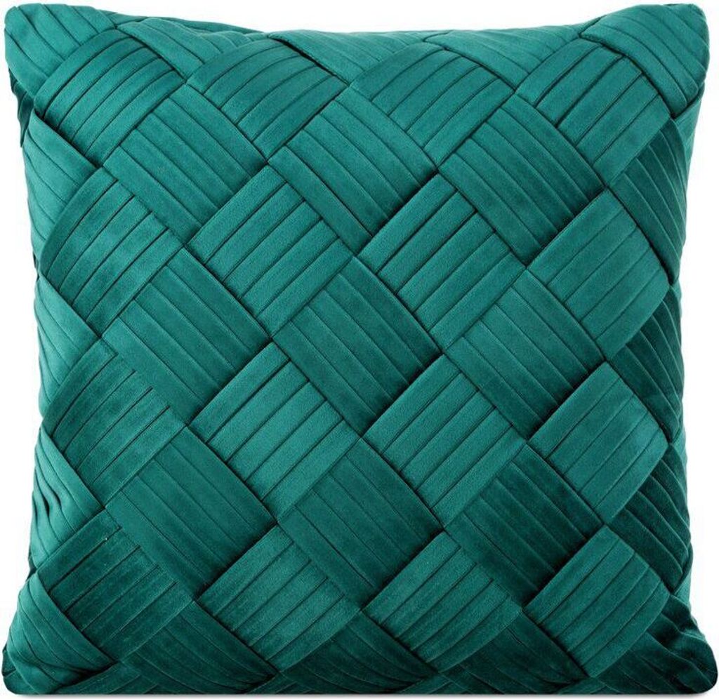 Dekorativer Kissenbezug Sofakissen SONIA dunkelminze 45x45
