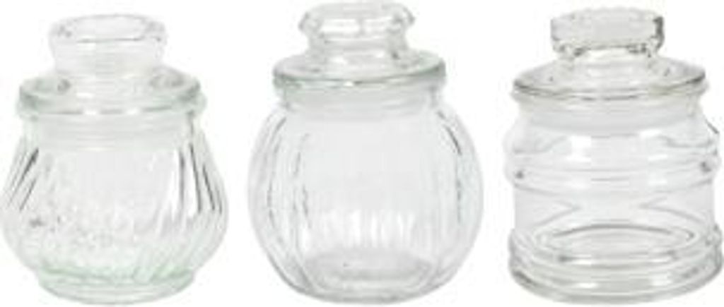 Voorraadpot glas 150ml assorti | 12 stuks