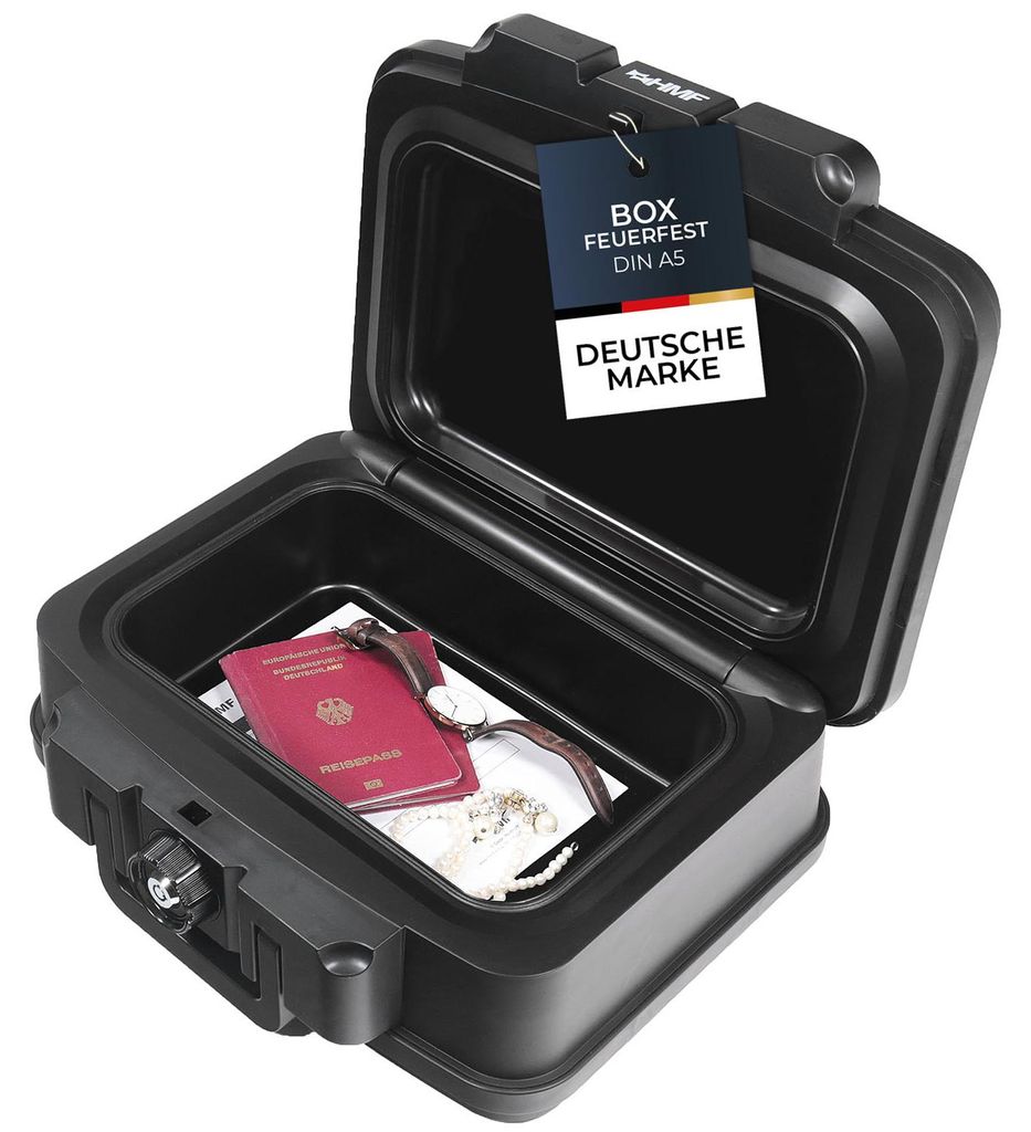 HMF 250451 Feuerfeste Wasserdichte Dokumentenbox, DIN A5, Produktbild 