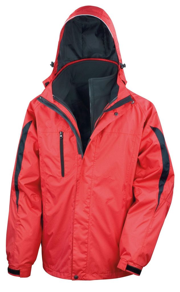 Result - Jacke 3 in 1 für Herren - Reise FK1243 (XL) (Rot/Schwarz)