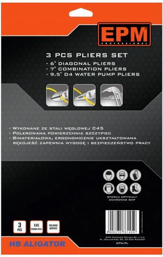 Kit Pinces Alligator Hb E-400-0042 pour Débloquer Écrous et Tubes Difficiles