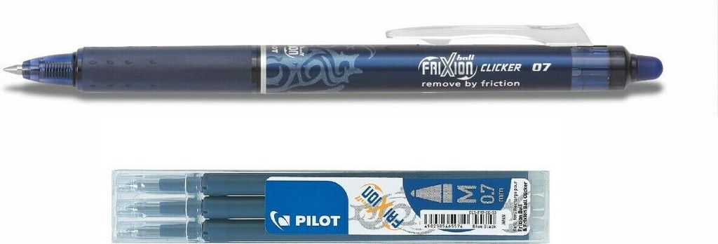 Frixion Clicker 0.7 schwarzblau + 3 Ersatzminen schwarzblau