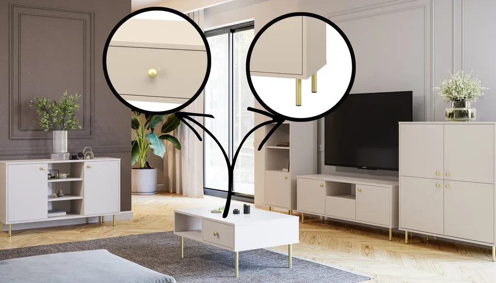 Commode de Chambre Venus Cachemire - Meuble Rangement Linge et Objets