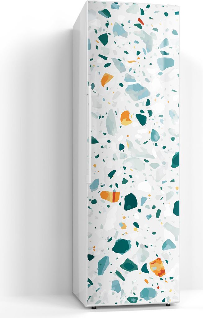 DEQORI Magnetmatte Kühlschrank Standard 60x190 cm 'Bunter Terrazzo-Trend' Magnetfolie