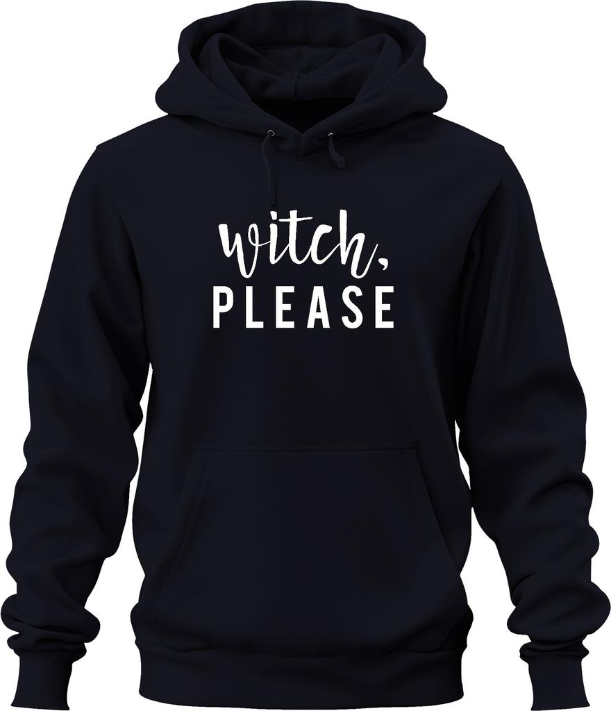 Witch Please Lustiges Halloween Kostüm Hexen Ersatzkostüm Uni Hoodie Kapuzenpullover, Navy, L