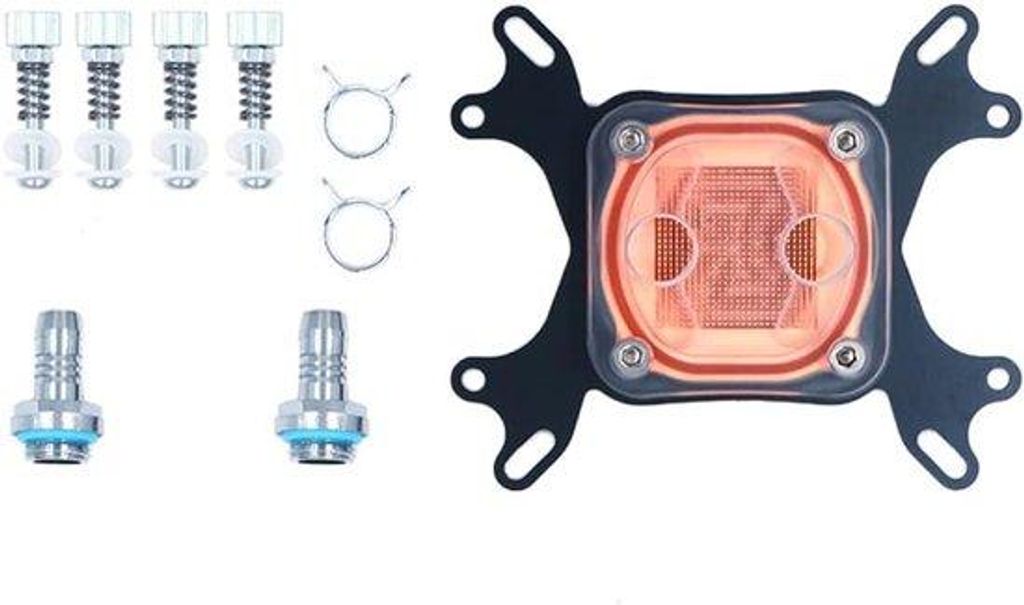 Allecto plus – Universeller CPU-Wasserblock für Desktop-PCs, Kupferbasis, 50 mm, G1/4-Anschluss