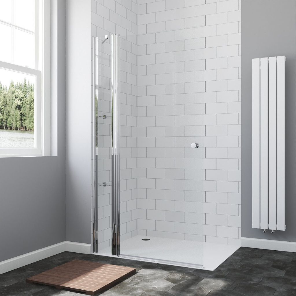 Walk in Duschwand Glaswand Duschablage,Duschabtrennung mit Festteil aus 6 mm Sicherheitsglas mit Nanobeschichtung,Verstellbereich von 89-91 cm