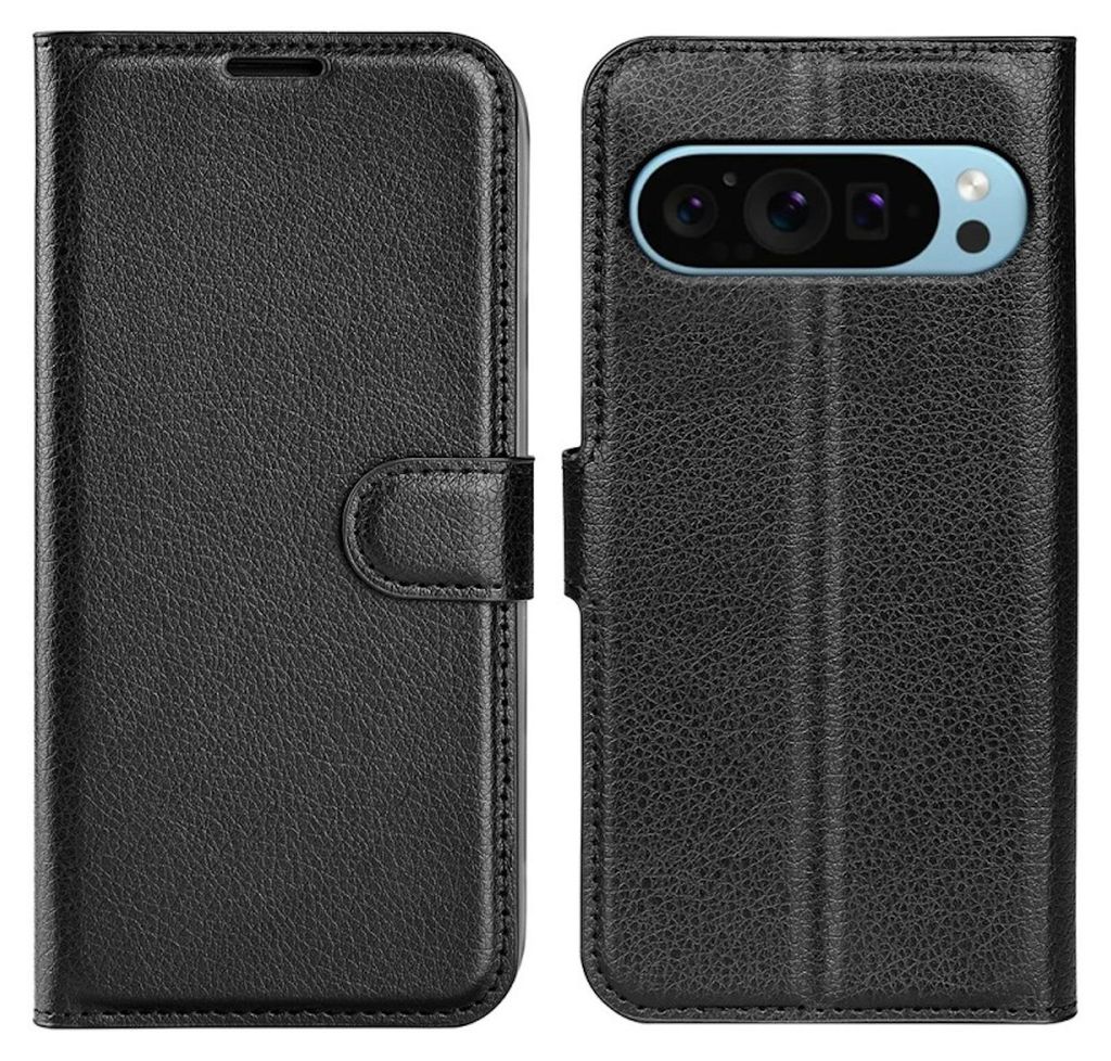 Für Google Pixel 9 / 9 Pro Smart Handy Tasche Schwarz Etuis Kunst-Leder Hülle Book Case