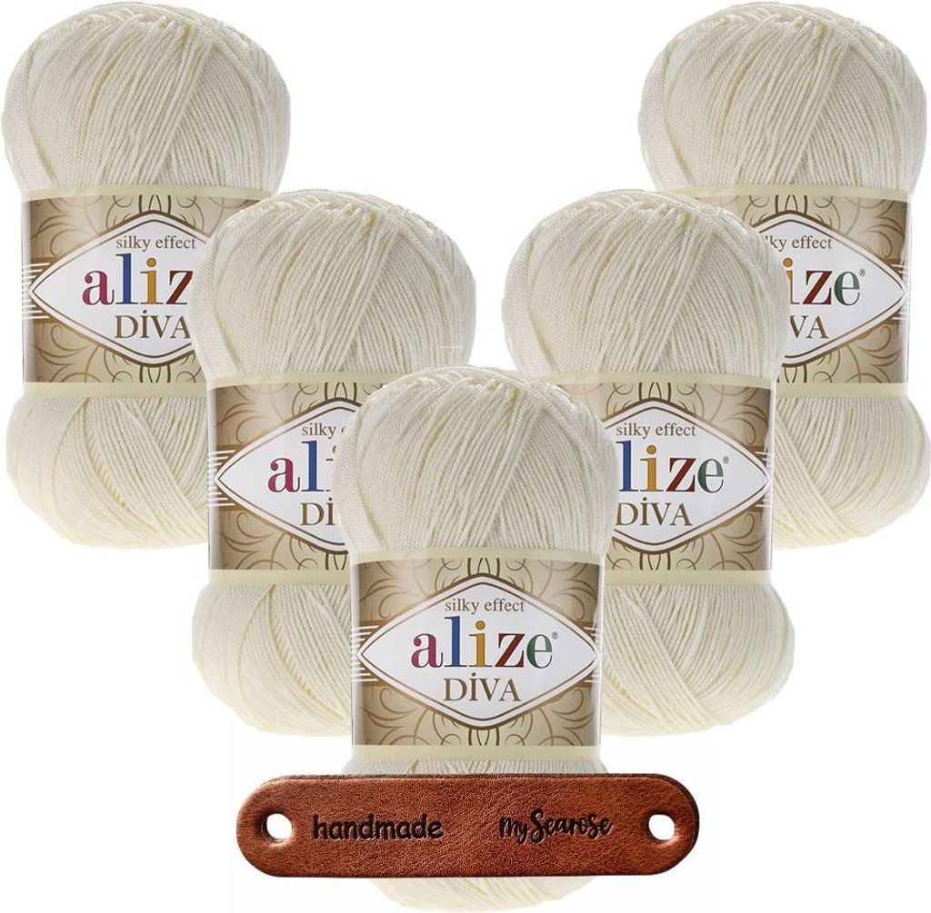 5 x ALIZE Diva 383 Stone mit Label Produktbild 