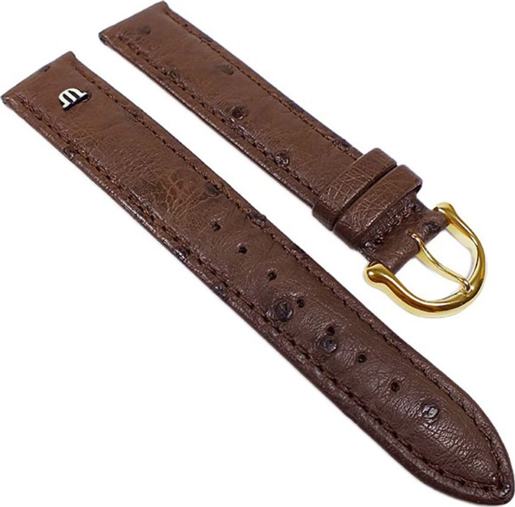 Maurice Lacroix Ersatzband Uhrenarmband Straußenleder Band Dunkelbraun 22630G, Stegbreite:15mm