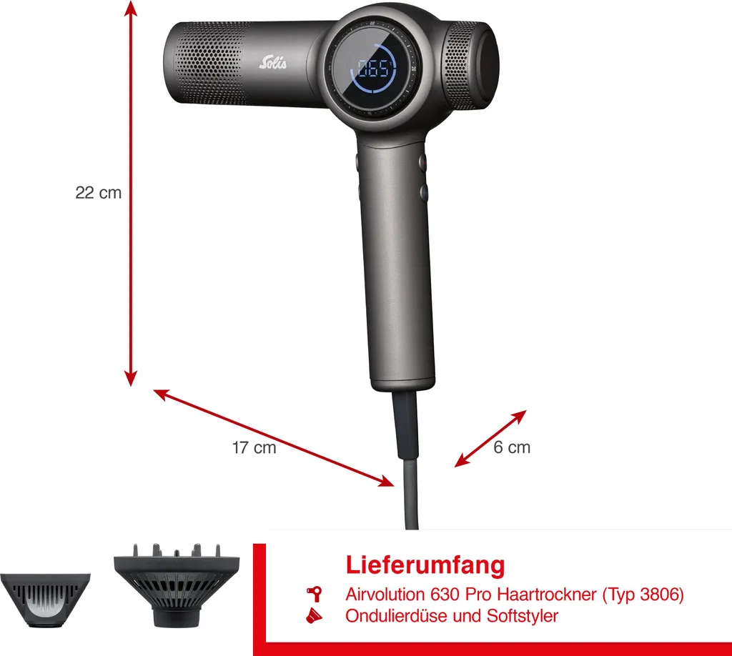 Sèche-cheveux Professionnel Solis AirVolution 630 Pro Noir Intense - 6