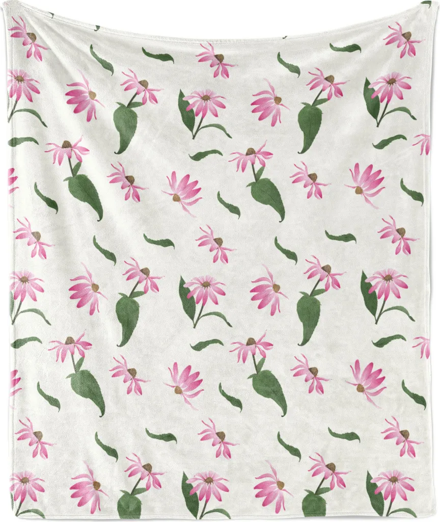 Coperta ABAKUHAUS Flanella Morbida 175x230cm | Design Foglie Verde Rosa
