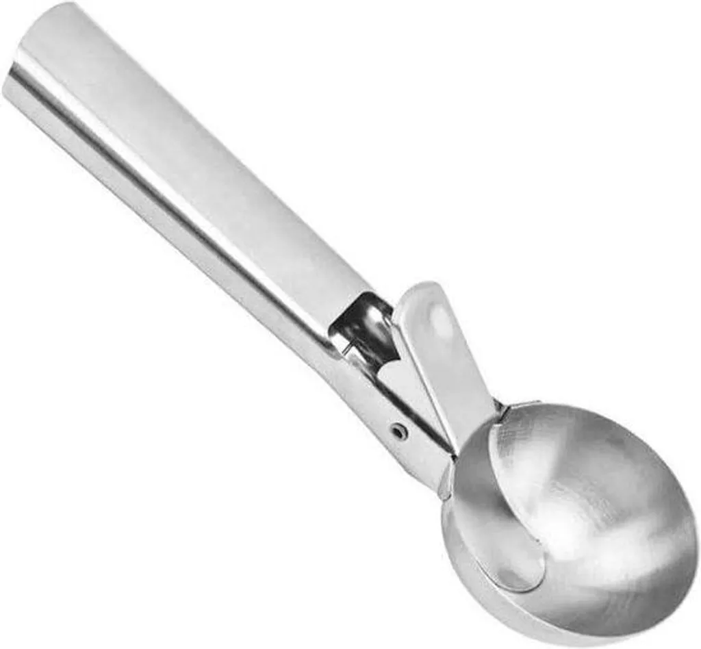 Cuillère à glace en acier inoxydable grande taille avec déclencheur