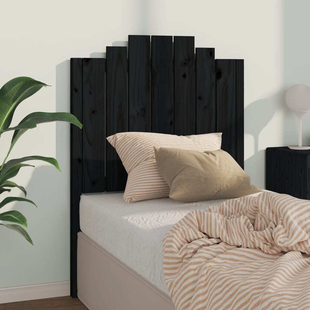 vidaXL Kopfteil Schwarz 81x4x110 cm Massivholz Kiefer - Kopfteil - Kopfteile - Bettkopfteil - Holzkopfteil
