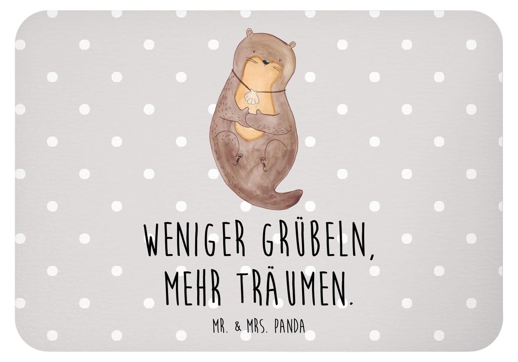 Mr. & Mrs. Panda magnet Otter Muschel - Grau Pastell - Geschenk, zettelhalter, wandmagnet, Medaillon, whiteboardmagnet, Kühlschrankmagnet, Träume...