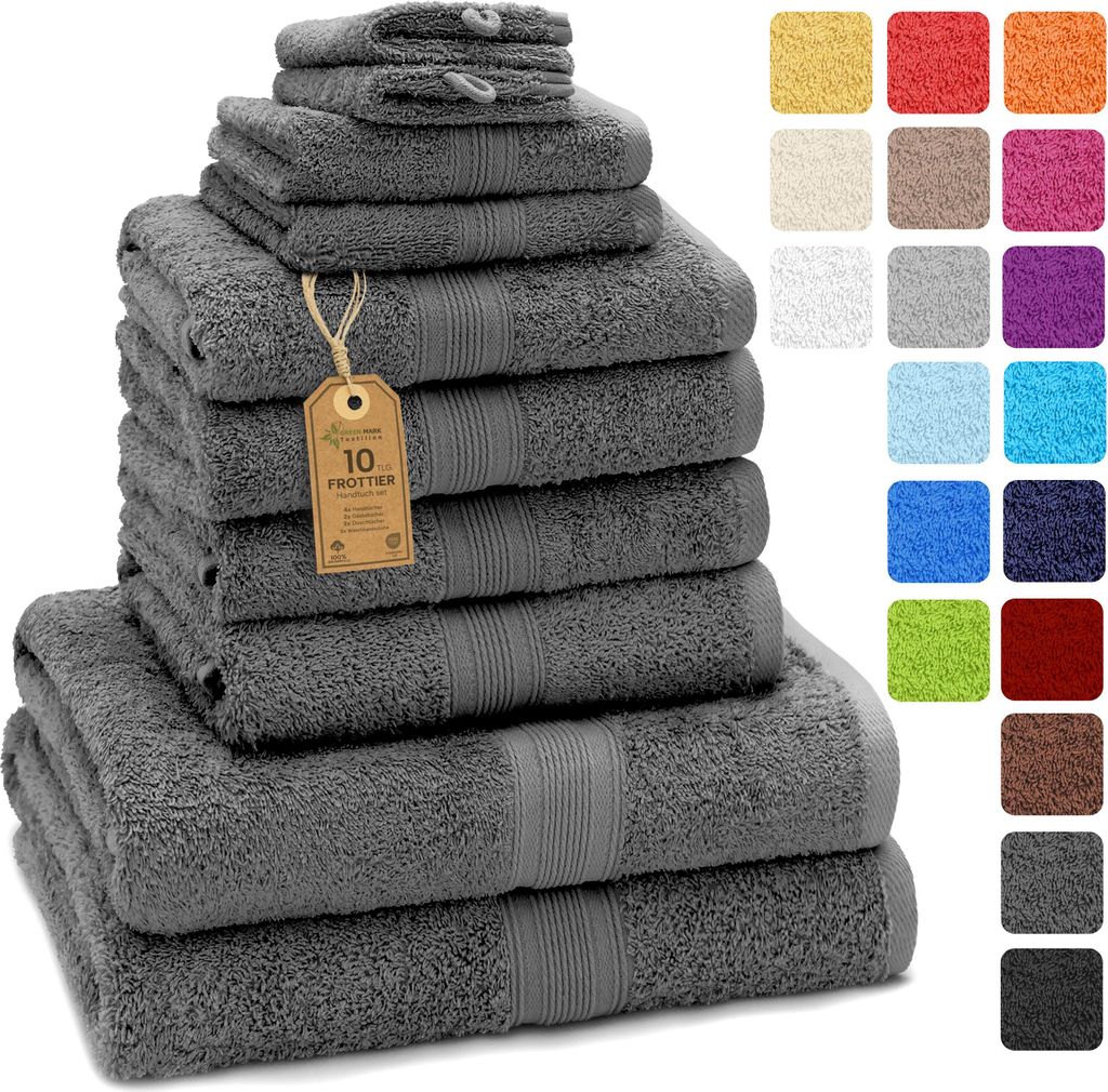 Frottier Handtuch-Set, 4X Handtücher, 2X Duschtücher, 2X Produktbild 