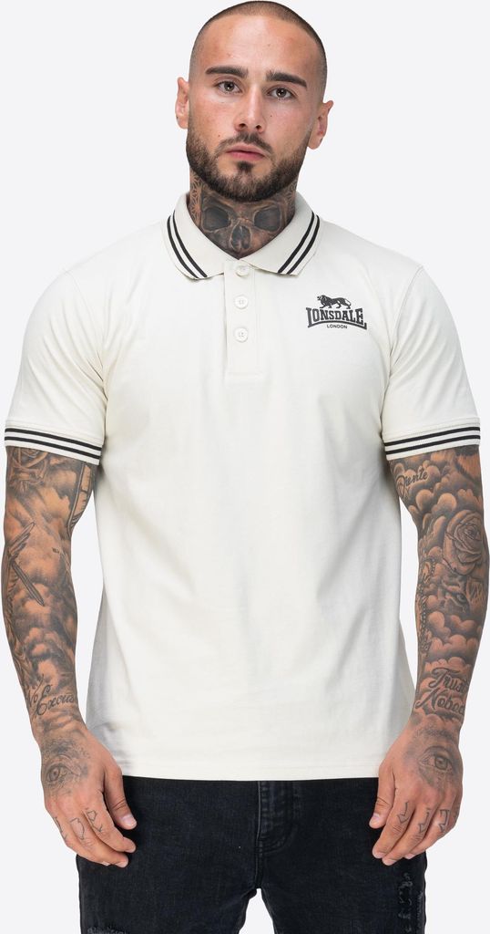 Herren Poloshirt normale Passform RHODES Beige/Black S Lonsdale