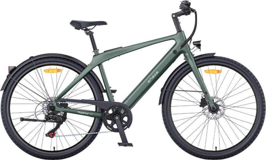 N1 AIR Elektrofahrrad mit 250-W-Motor, 36-V-10-Ah-Akku, 27,5-Zoll-Rädern und hydraulischen Bremsen – Grün