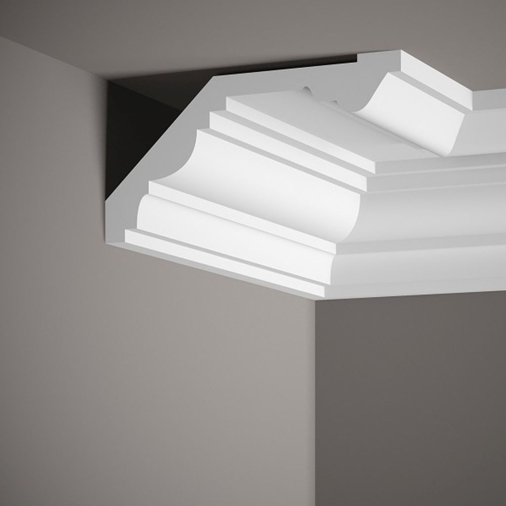 Mardom Deckenleiste MDB121 Profoam 224 x 116 x 2000 mm Weiß breite Stuckleiste