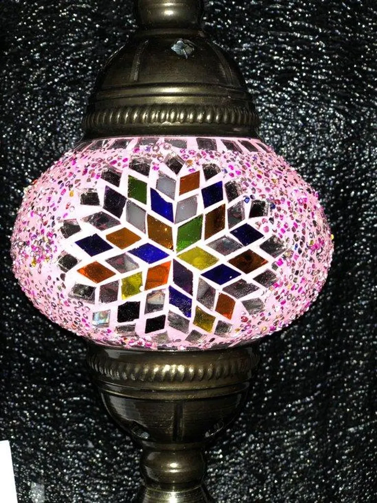 Lampe de table orientale artisanale, luminaire décoratif mosaïque 55cm