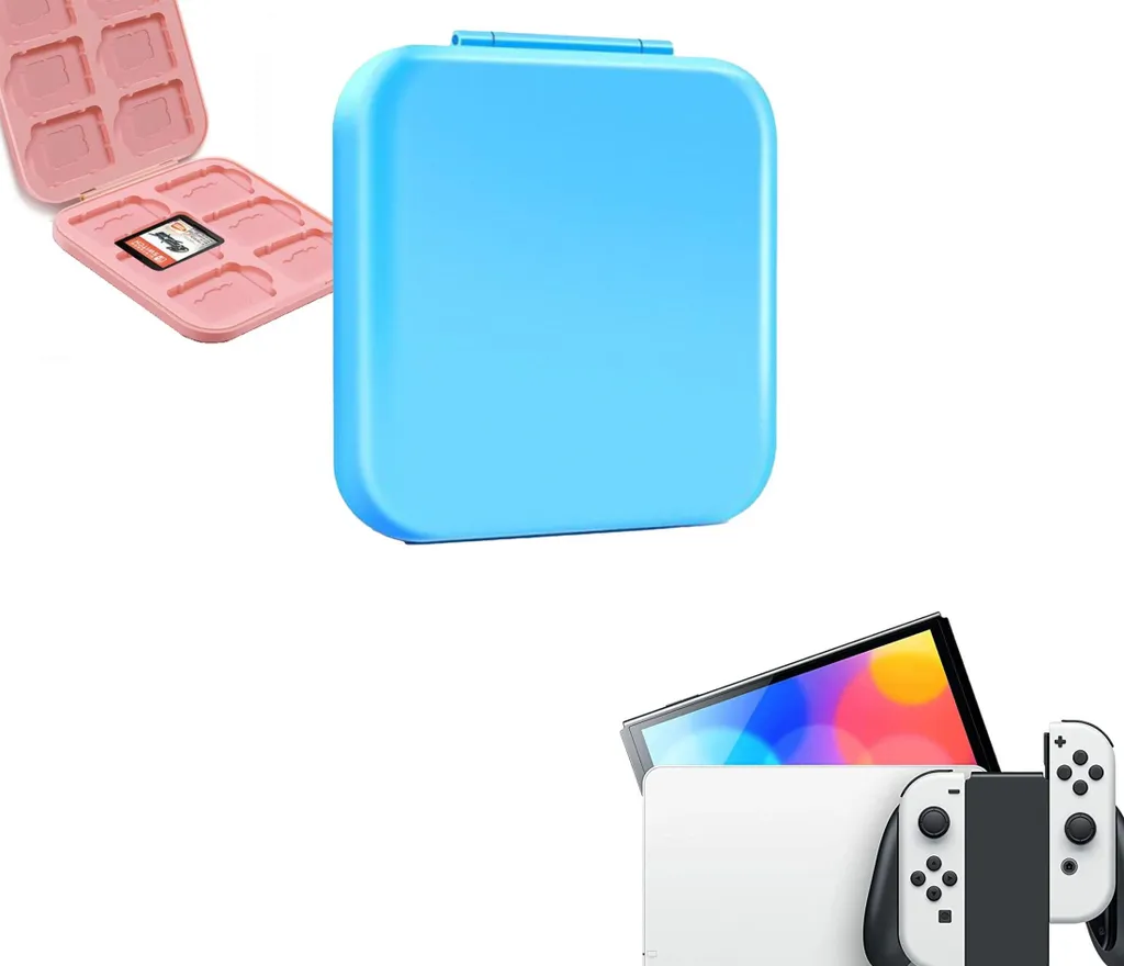 Supporto per cartucce - Supporto per giochi - Contenitore per cartucce - Accessori adatti a Nintendo Switch - Azzurro