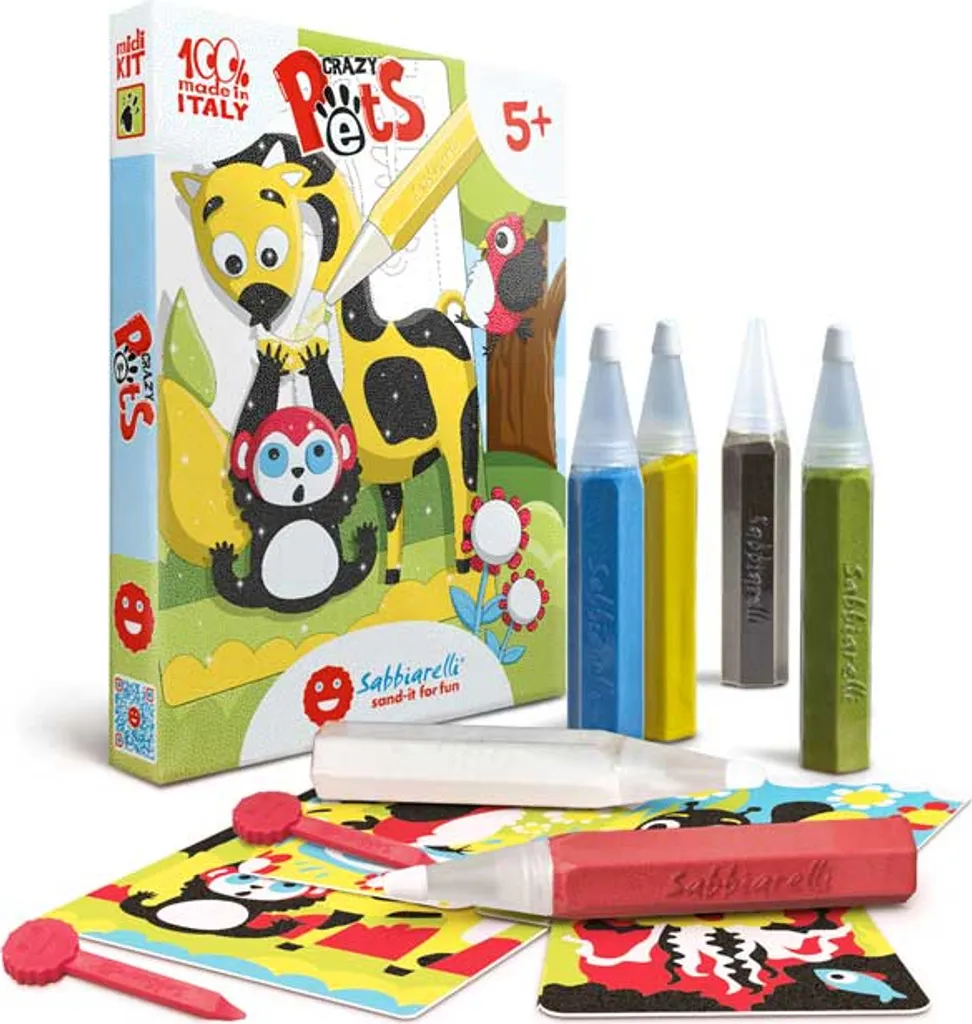 Kit Créatif Sable Sans Colle Sabbiarelli Crazy Pets - Format Midi Set