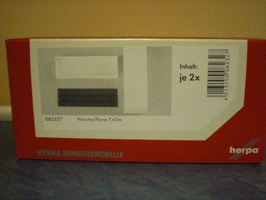Herpa 082327 - 1/87 Pritsche/Plane mit Grundplatte (7,45m) Inhalt: 2 Stück - Neu