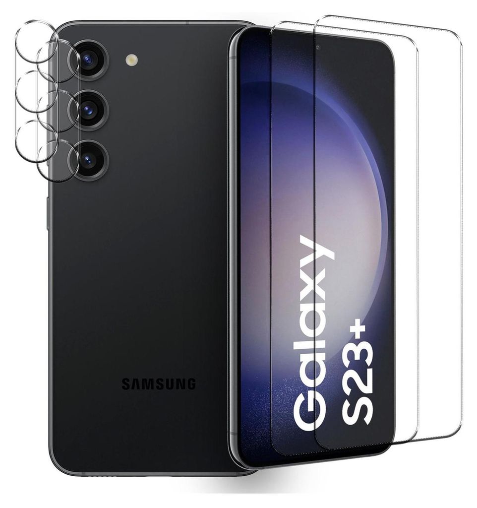 4in1 Conie Schutzfolien Set für Samsung Galaxy S23 Plus Glasfolie Displayschutz Kamera Schutz Folie Panzer Glas Schutzfolie