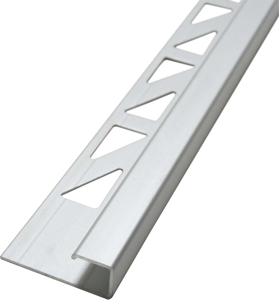 Dalsys Fliesenschiene 2,5m x 12,5mm Eckprofil Quadratprofil Aluminium (eloxiert) Chrom glänzend, Fliesenprofil