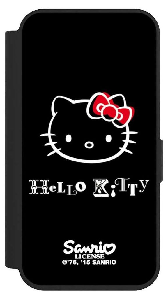 NIVOCASE Klapphülle für Apple iPhone 15 Pro Handyhülle aus Kunst Leder NIVOflip schwarz Fanartikel Hello Kitty Kawaii