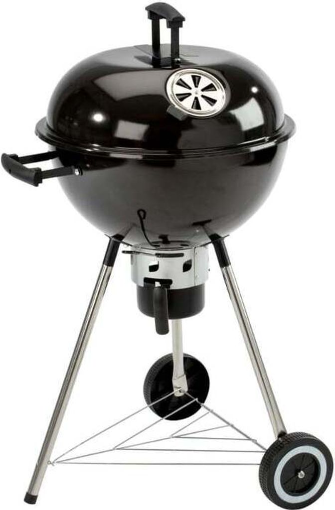 GrillChef by LANDMANN Holzkohle-Kugelgrill 92 cm Emaillierter Deckel Feuerschale Ascheauffangtopf Edelstahl verchromter Grillrost Grillrost Ø 43 cm