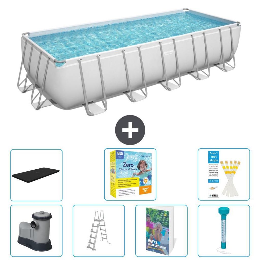 Bestway Power Steel Rechteckig - 640x274x132 cm - 8-teilig S532