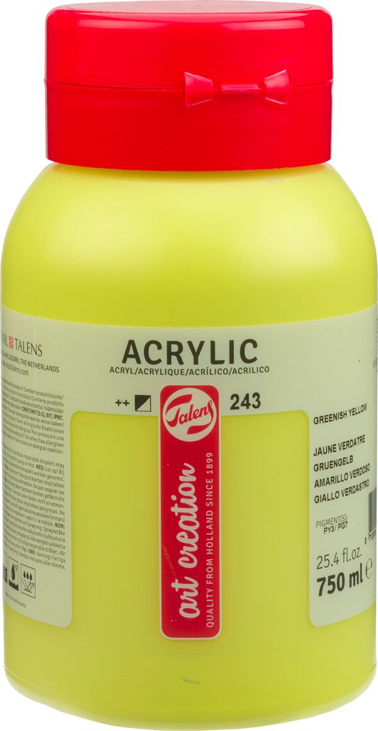 Talens Art Creation Acrylfarbe Flasche 750 ml Grüngelb 243