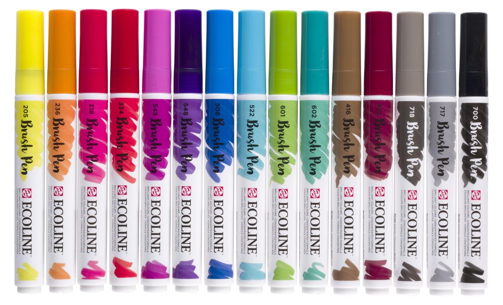 Talens - Brushpen Ecoline Set à 15 Stück sortiert | 3 Stück