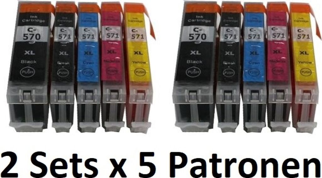 10 kompatible Tintenpatronen für Canon - je 2 Produktbild 
