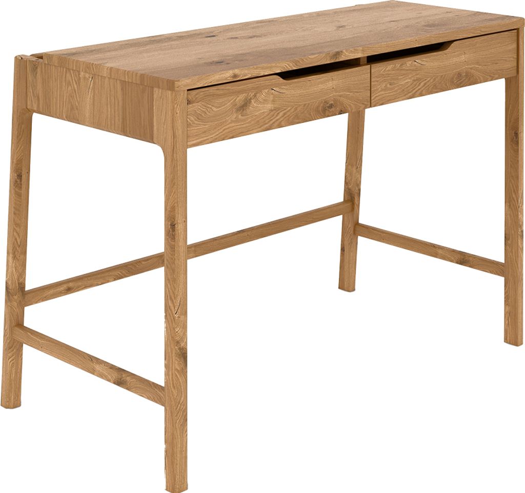 Schreibtisch 110cm, Wildeiche massiv geölt, montiert, THORNBURY-165