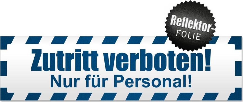 Zutritt verboten Personen gestreift Magnetschild Schild magnetisch