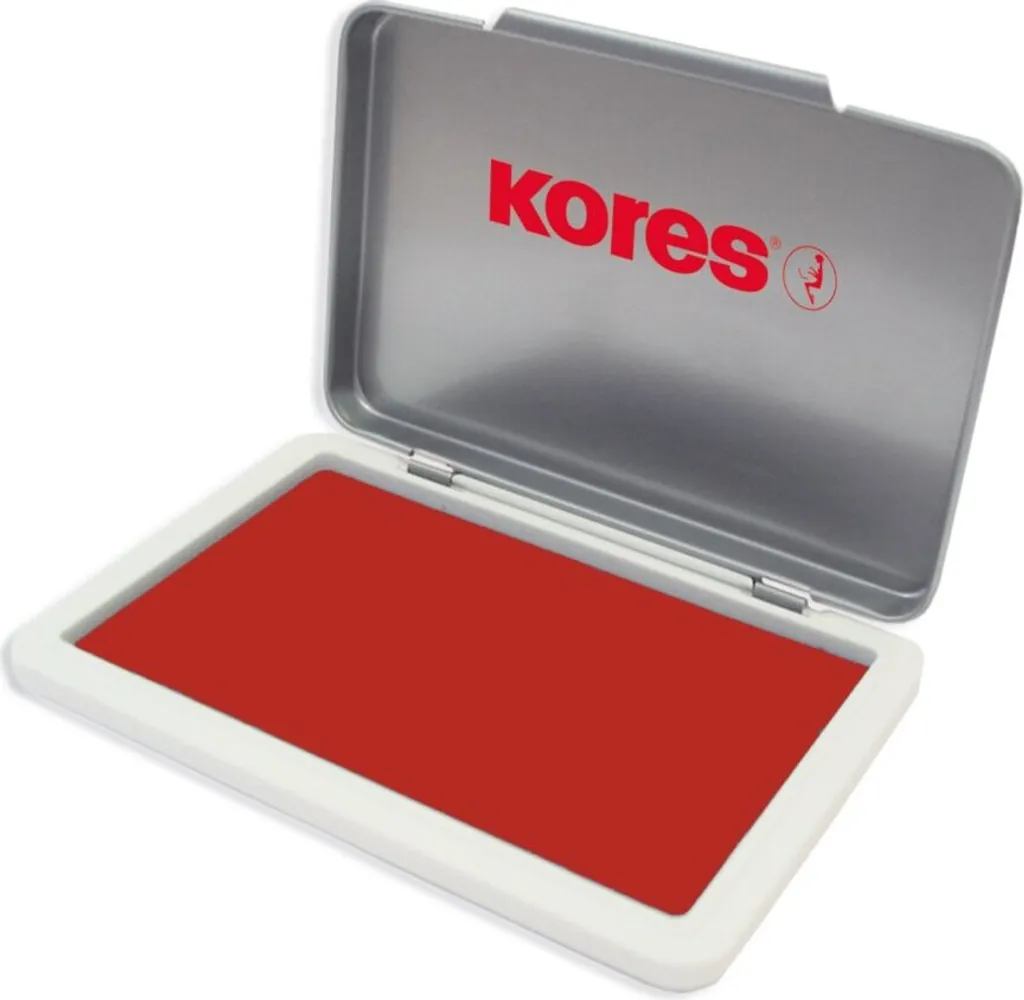 Tampone Timbri Rosso Kores Metallica 110x70mm | Resistente per Ufficio