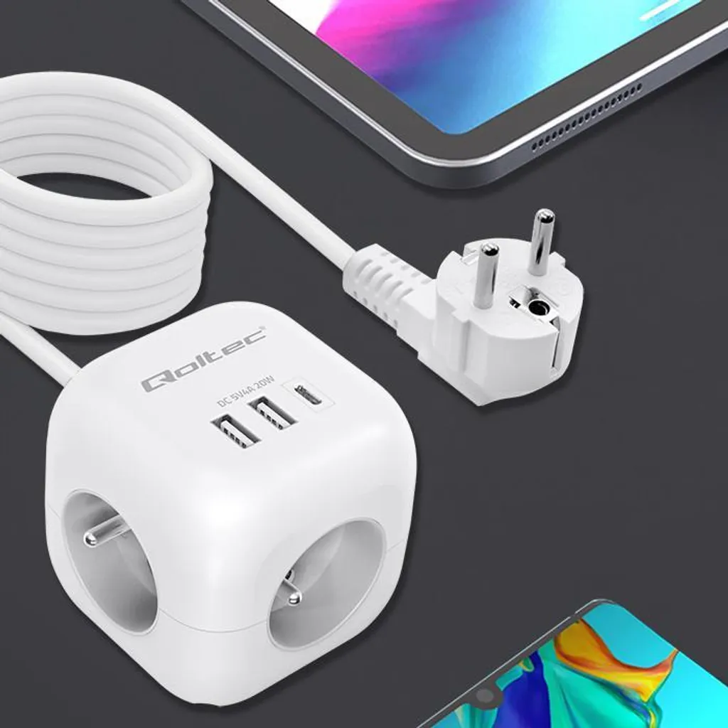 Multiprise Cube pour Gagner de la Place avec USB-C PD 20W Rapide - 4