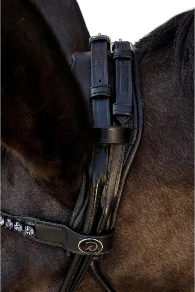 Bridon ComfoHead Dy'on combiné anglais noir complet cuir de buffle