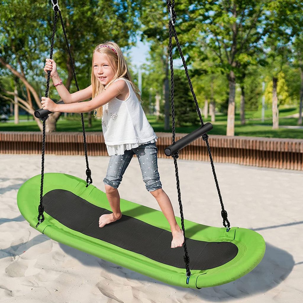 150kg Birkenholz Schaukel mit einstellbar Seil Spielplatz Zubehör für Kinder 