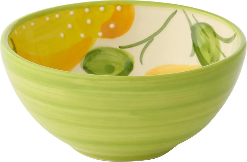 J-Line Bol Citron en Céramique Jaune et Vert Petit Format - Déco Cuisine