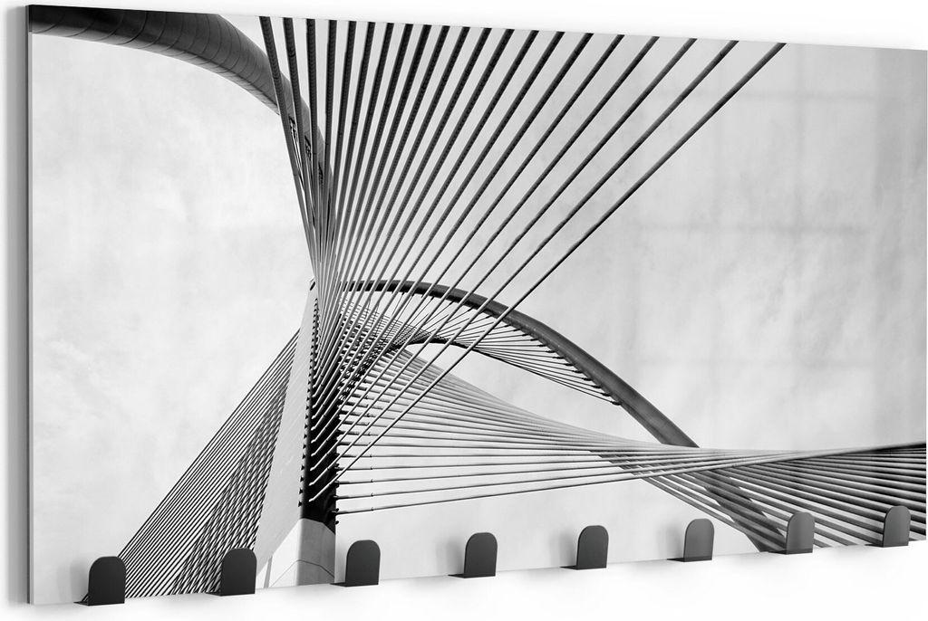 DEQORI Kleiderhaken Glas 60x30 cm 'Brückenseile im Detail' Wand Garderobe beschreibbar