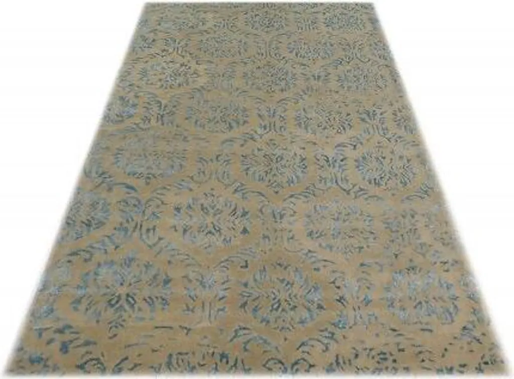 Tapis Texas Bleu Clair 122x183 cm - Tissage Plat Résistant pour Salon