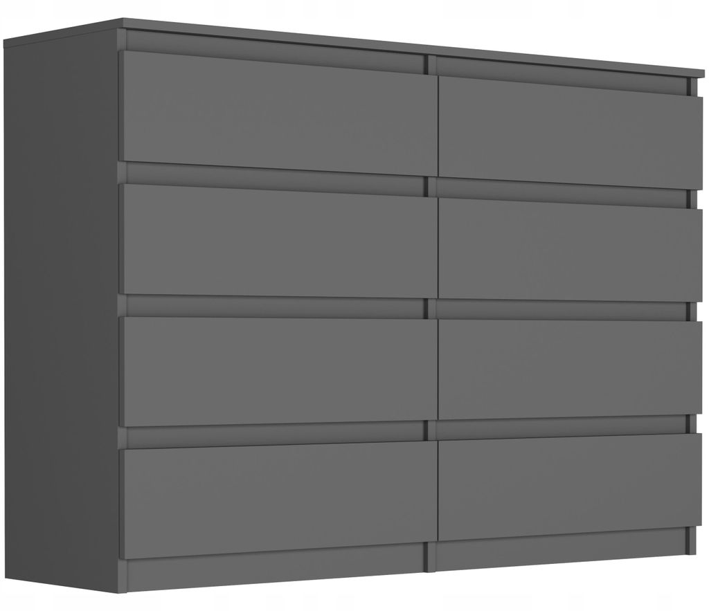 Nowoczesna Komoda 140Cm Szafka 8 Szuflad R-140-S8 Antracyt Zdjęcie produktu 