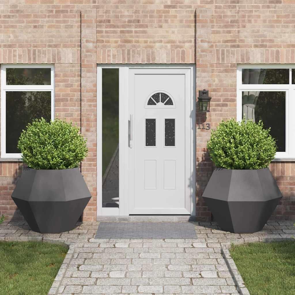 Maison Exclusive - Pflanzkübel 2 pcs Schwarz 100 x 100 x 80 cm Stahl